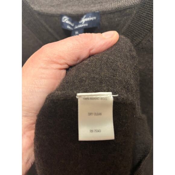 Davis & Squire Brown Sweater Vest Fine Merino Wool Men's size XL - Picture 3 of 6